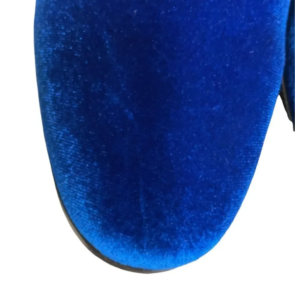 Enzo Men's Sparko 03 Royal Blue Velvet Loafers Size 8.5 Slip‎ On Shoes Classic